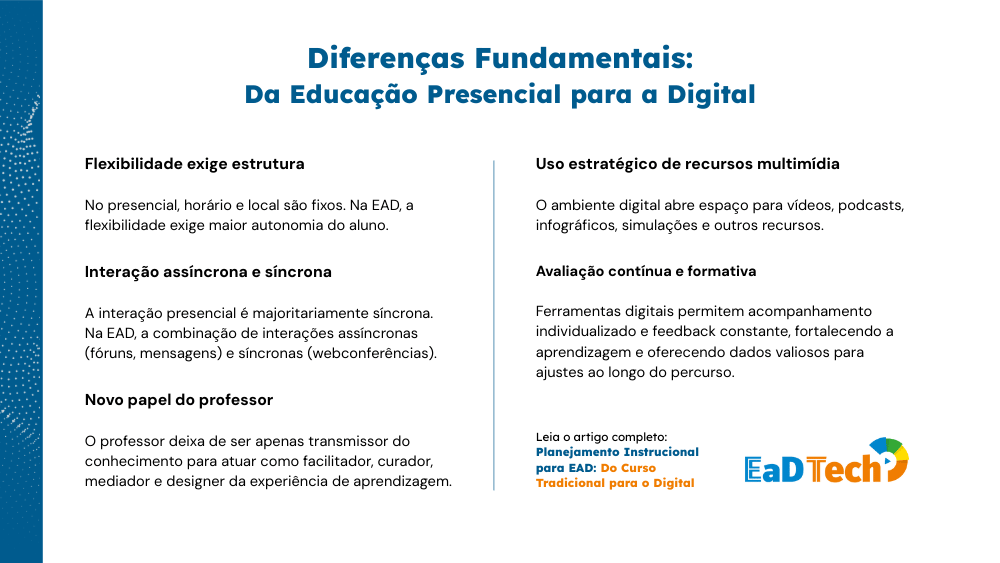 5 diferenças fundamentais da educação presencial para a digital ou ead - EADTECH pioneiros em EAD no Brasil